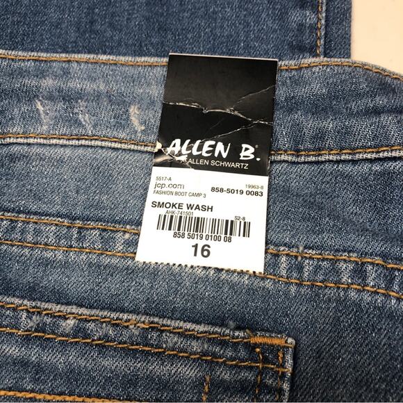 Allen B by Allen Schwartz flare bootcut patch jeans size 16 - Picture 6 of 9